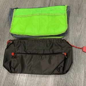 MIB Bag Organizer Insert Set of 2 - Dark Brown Pouch & Lime Green Liner